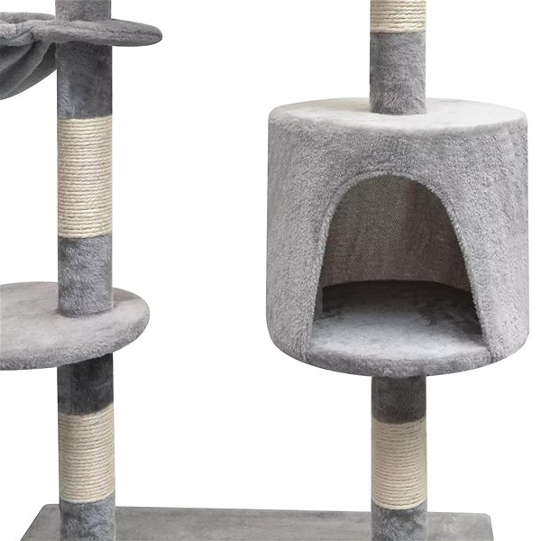 Cat Scratcher Shumee Cat Scratcher with Sisal Posts Grey 96 × 35 × 125cm ...