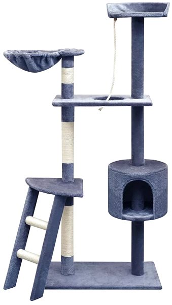 Cat Scratcher Shumee Cat Scratcher with Sisal Posts Dark Blue 97 × 40 × 150cm ...