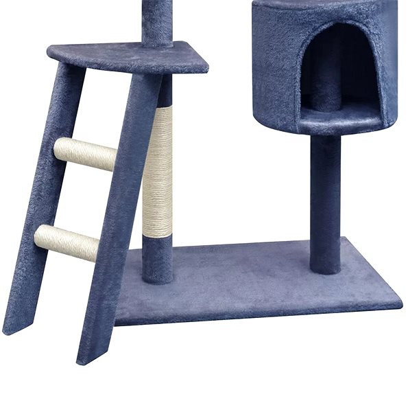 Cat Scratcher Shumee Cat Scratcher with Sisal Posts Dark Blue 97 × 40 × 150cm ...