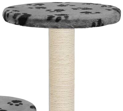 Cat Scratcher Shumee Cat Scratcher with Sisal Posts Grey with Paws 40 × 30 × 60cm Features/technology