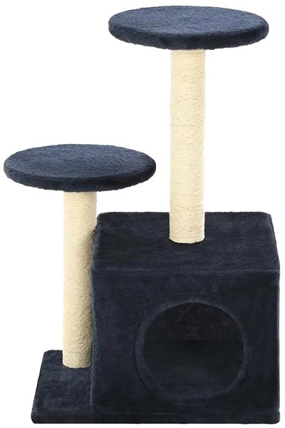 Cat Scratcher Shumee Cat Scratcher with Sisal Posts Dark Blue 40 × 30 × 60cm Screen