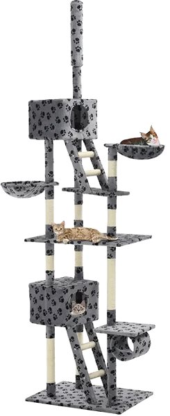 Cat Scratcher Shumee Cat Scratcher with Sisal Posts Grey with Feet 230-260cm Lateral view