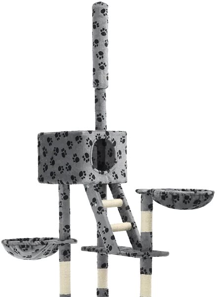 Cat Scratcher Shumee Cat Scratcher with Sisal Posts Grey with Feet 230-260cm Features/technology