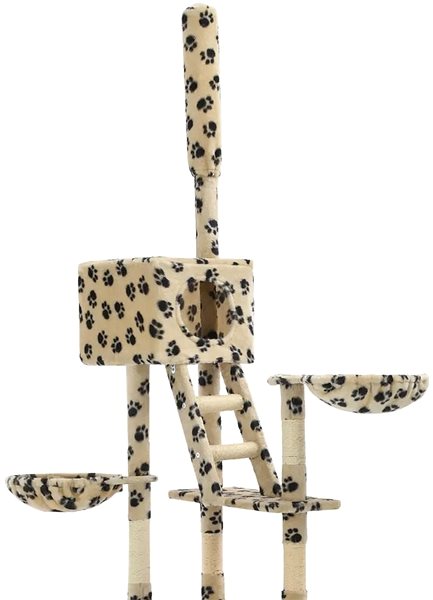 Cat Scratcher Shumee Cat Scratcher with Sisal Column Beige with Paws 230-260cm Features/technology