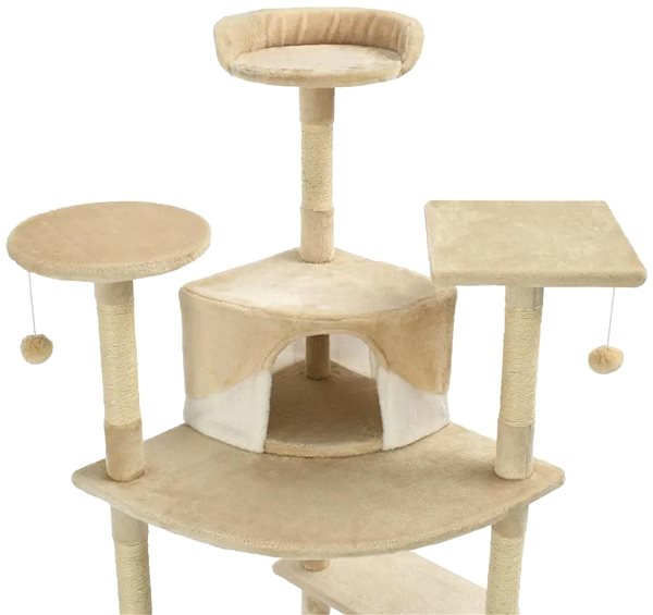Cat Scratcher Shumee Cat Scratcher with Sisal Column, White and Beige 203cm Features/technology