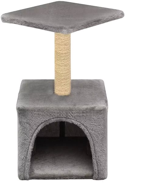 Cat Scratcher Shumee Cat Scratcher with Sisal Posts Grey 30 × 30 × 55cm Screen