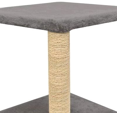 Cat Scratcher Shumee Cat Scratcher with Sisal Posts Grey 30 × 30 × 55cm Features/technology