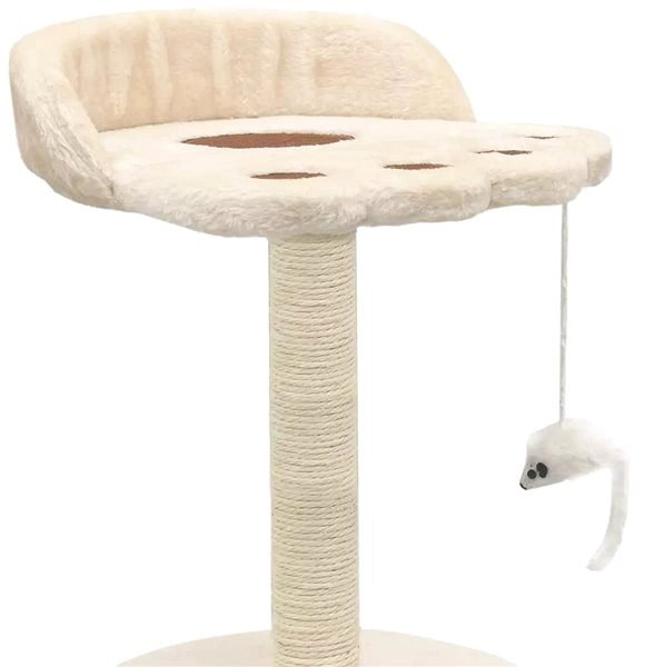 Cat Scratcher Shumee Cat Scratcher with Sisal Posts Beige-brown with Mouse 30 × 30 × 40cm Features/technology