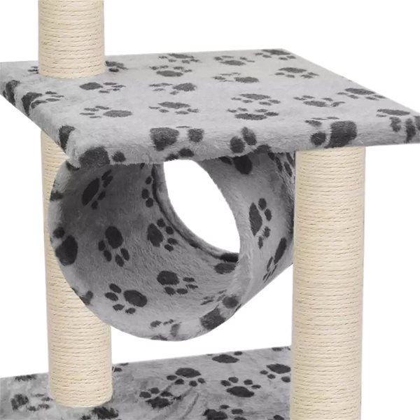 Cat Scratcher Shumee Cat Scratcher with Sisal Posts Grey with Paws 65cm Features/technology