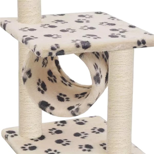Cat Scratcher Shumee Cat Scratcher with Sisal Posts Beige with Paws 65cm Features/technology