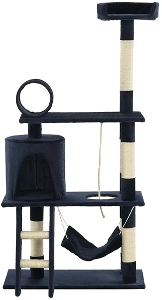 Cat Scratcher Shumee Cat Scratcher with Sisal Posts, Dark Blue 70 × 35 × 140cm Screen