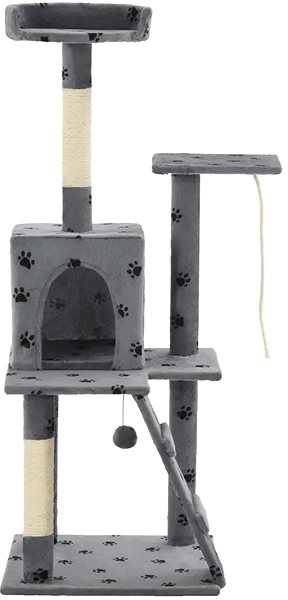 Cat Scratcher Shumee Cat Scratcher with Sisal Posts Grey with Paws 50 × 50 × 120cm Screen