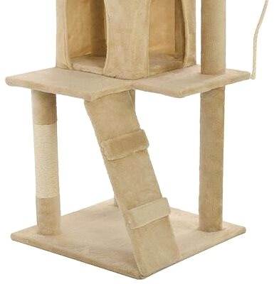 Cat Scratcher Shumee Cat Scratcher with Sisal Posts Beige 50 × 50 × 120cm Features/technology