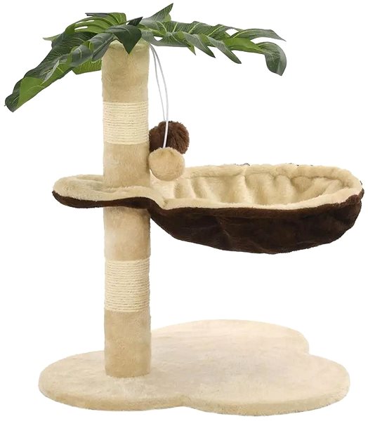 Cat Scratcher Shumee Cat Scratcher with Sisal Posts Beige-brown 44 × 40 × 50cm Screen