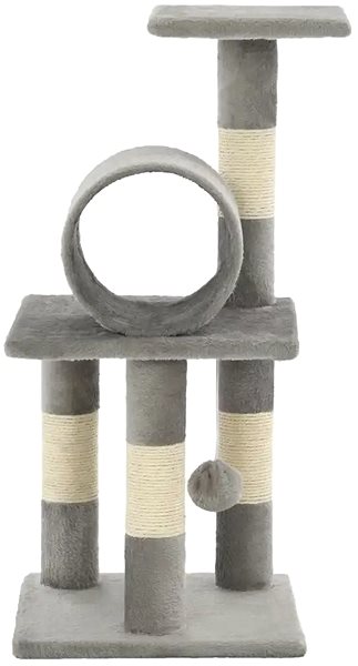 Cat Scratcher Shumee Cat Scratcher with Sisal Posts Grey 30 × 30 × 65cm Lateral view