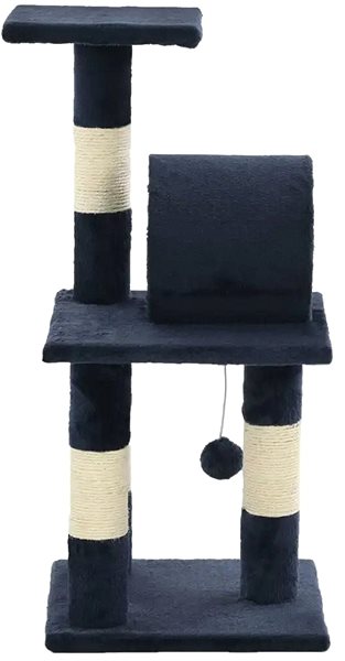 Cat Scratcher Shumee Cat Scratcher with Sisal Posts Dark Blue 30 × 30 × 65cm Screen