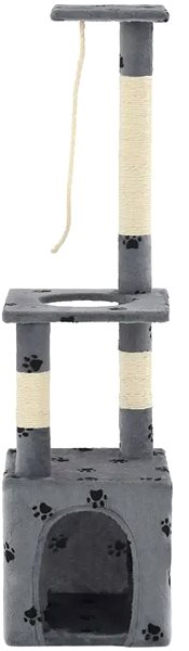 Cat Scratcher Shumee Cat Scratcher with Sisal Posts Gray with Paws 30 × 30 × 109cm Screen