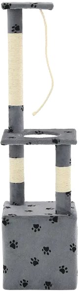 Cat Scratcher Shumee Cat Scratcher with Sisal Posts Gray with Paws 30 × 30 × 109cm Back page
