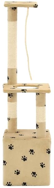 Cat Scratcher Shumee Cat Scratcher with Sisal Posts Beige with Paws 30 × 30 × 109cm Back page