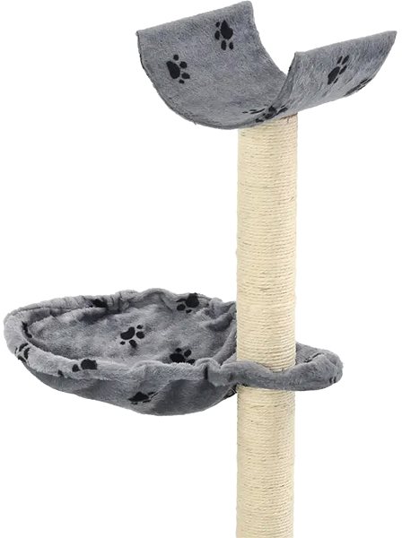 Cat Scratcher Shumee Cat Scratcher with Sisal Posts Grey with Paws 30 × 30 × 105cm Features/technology