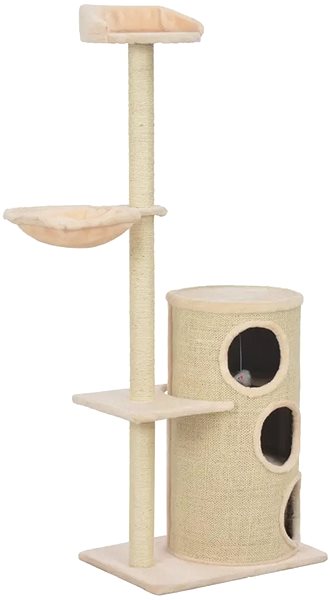 Cat Scratcher Shumee Cat Scratcher with Sisal Column Beige 148cm Lateral view