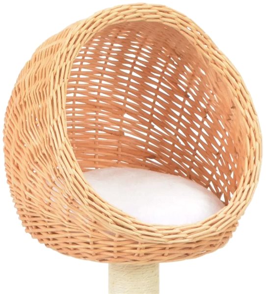 Cat Scratcher Shumee Cat Scratcher with Sisal Posts and Willow Wicker 2 Baskets 85 × 40cm Lateral view