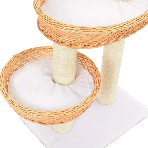 Cat Scratcher Shumee Cat Scratcher with Sisal Posts with Willow Wicker 3 Baskets 85 × 40cm Features/technology