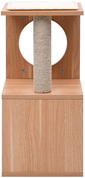 Cat Scratcher Shumee Cat Scratcher with Sisal Rug Brown-white 60 × 30 × 30cm Lateral view