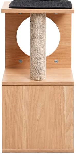 Cat Scratcher Shumee Cat Scratcher with Sisal Rug Brown-black 60 × 30 × 30cm Lateral view