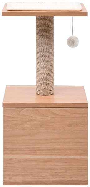 Cat Scratcher Shumee Cat Scratcher with Sisal Rug Brown-white 62 × 30 × 30cm Lateral view