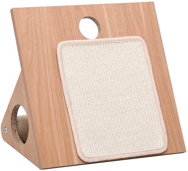 Cat Scratcher Shumee Cat Scratcher with Sisal Rug Brown-white 40 × 40 × 24cm Lateral view
