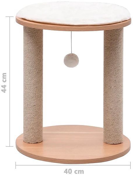 Cat Scratcher Shumee Cat Scratcher with Sisal Posts Brown 44 × 40 × 40cm ...