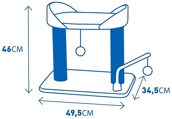 Cat Scratcher DUVO+ Tokyo Theater Scratching Tree 49.5 × 34.5 × 46cm Technical draft