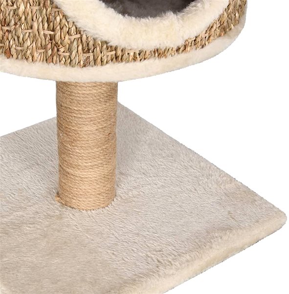 Škrabadlo pre mačky Shumee Mačacie strom s domčekom a sisalovým stĺpikom morská tráva 52 cm Vlastnosti/technológia