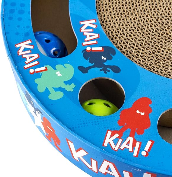 Škrabadlo pro kočky DUVO+ Šmoulové Hrací škrabadlo s catnipem 33 × 33 × 5,5 cm Vlastnosti/technologie