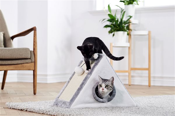 Škrabadlo pre mačky Petsbelle Trojhranný škrabací domček 55 × 50 × 27 cm Lifestyle