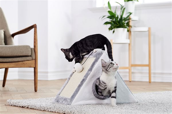Škrabadlo pre mačky Petsbelle Trojhranný škrabací domček 55 × 50 × 27 cm Lifestyle