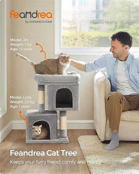 Cat scratching post Artenat Cat tree Samson, 67 cm, grey .
