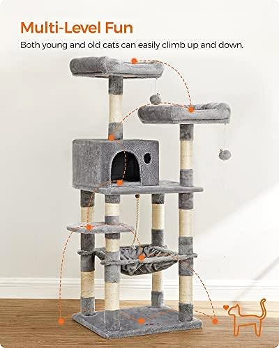 Cat scratching post Artenat Cat tree Micka, 143 cm, grey .