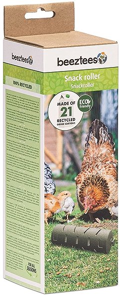 Beeztees Snack Roller poultry feeder 22.5cm, grey.