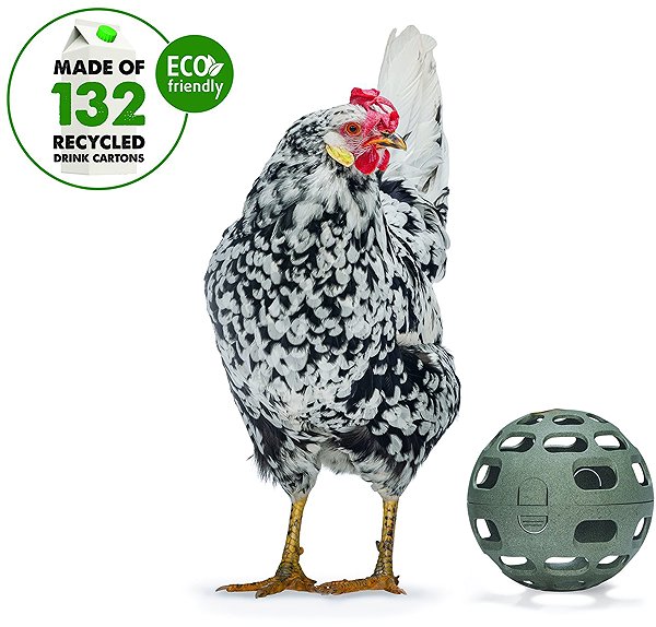 Beeztees Snackball poultry feeder 15cm, grey.