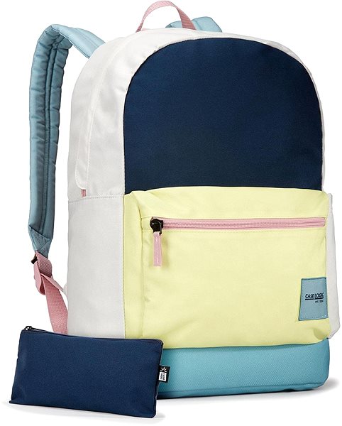 Laptop Backpack Case Logic Commence 24L CCAM116 - Sunny Lime/Dress Blue Multiblock 15,6