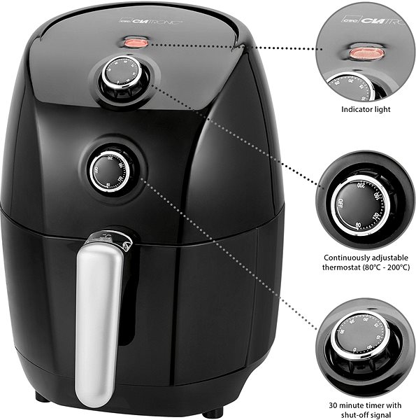 Deep Fryer Clatronic FR 3698 1,5L, Hot Air Features/technology