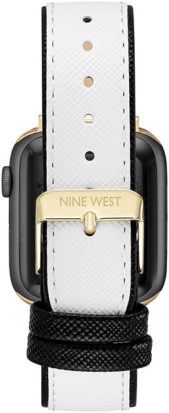 Remienok na hodinky Nine West Remienok z umelej kože bielo-čierny, pre Apple Watch 42 – 45 mm ...