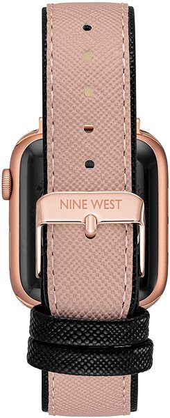 Remienok na hodinky Nine West Remienok z umelej kože ružovo-čierny, pre Apple Watch 42 – 45 mm ...