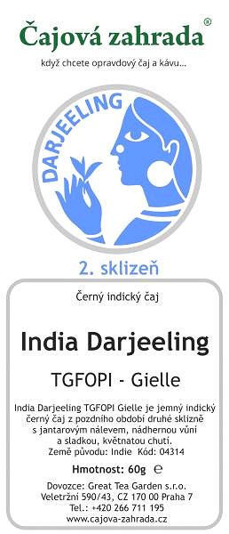 Čaj Čajová záhrada India Darjeeling TGFOPI Gielle – čierny čaj, 60 g ...