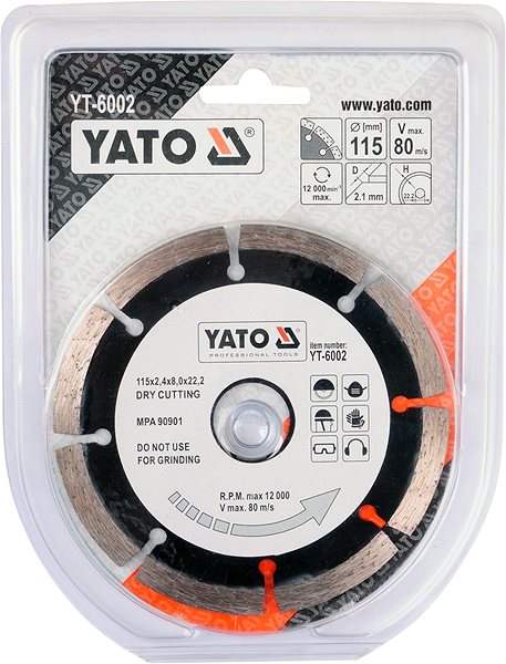 Diamantový kotouč Yato Kotouč diamantový 115 x 22,2 x 2,1 mm ...