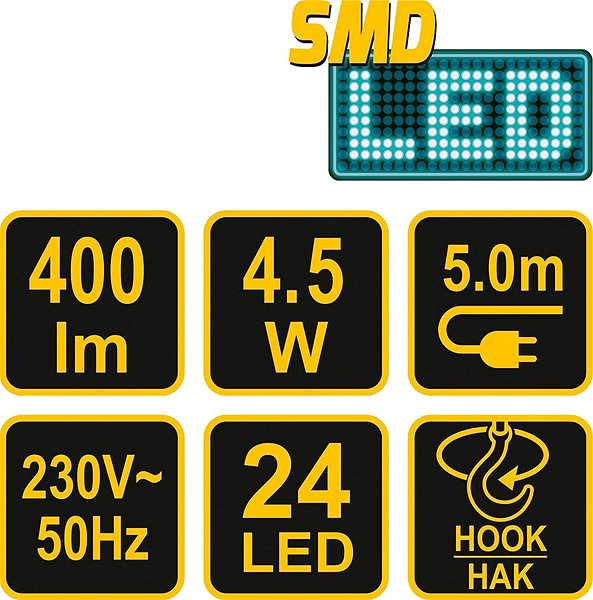 LED svietidlo VOREL Lampa montážna 24 LED 4,5 W/230 V ...
