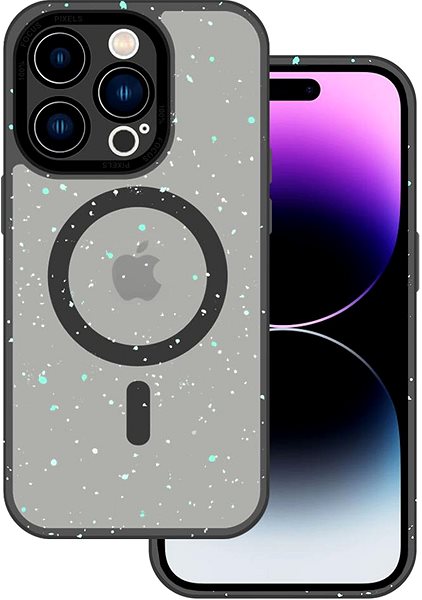 Kryt na mobil MagSafe pouzdro Splash Frosted pro iPhone 14, černé ...