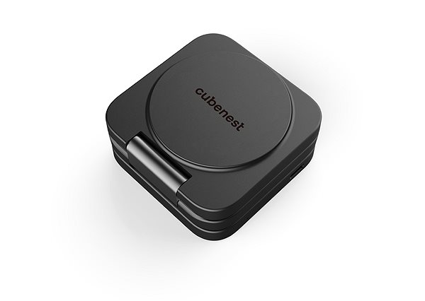 MagSafe bezdrôtová nabíjačka CubeNest E310 – Sivá Bezdrôtová magnetická nabíjačka 3 v 1 s podporou uchytenia MagSafe ...